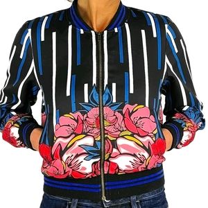 Flying Tomato Bomber Jacket Floral Size Small